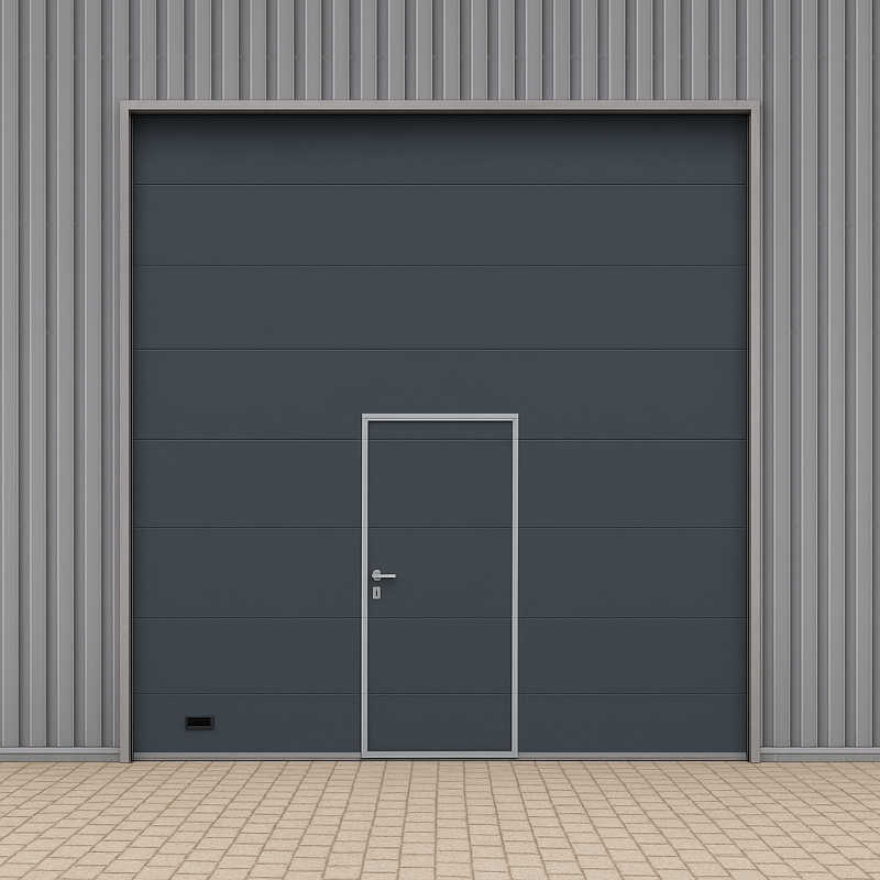 Puerta seccional industrial completa 40 mm con puerta | Gates Euro