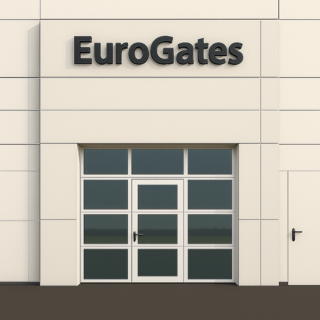 Porte de garage vitrée avec portillon