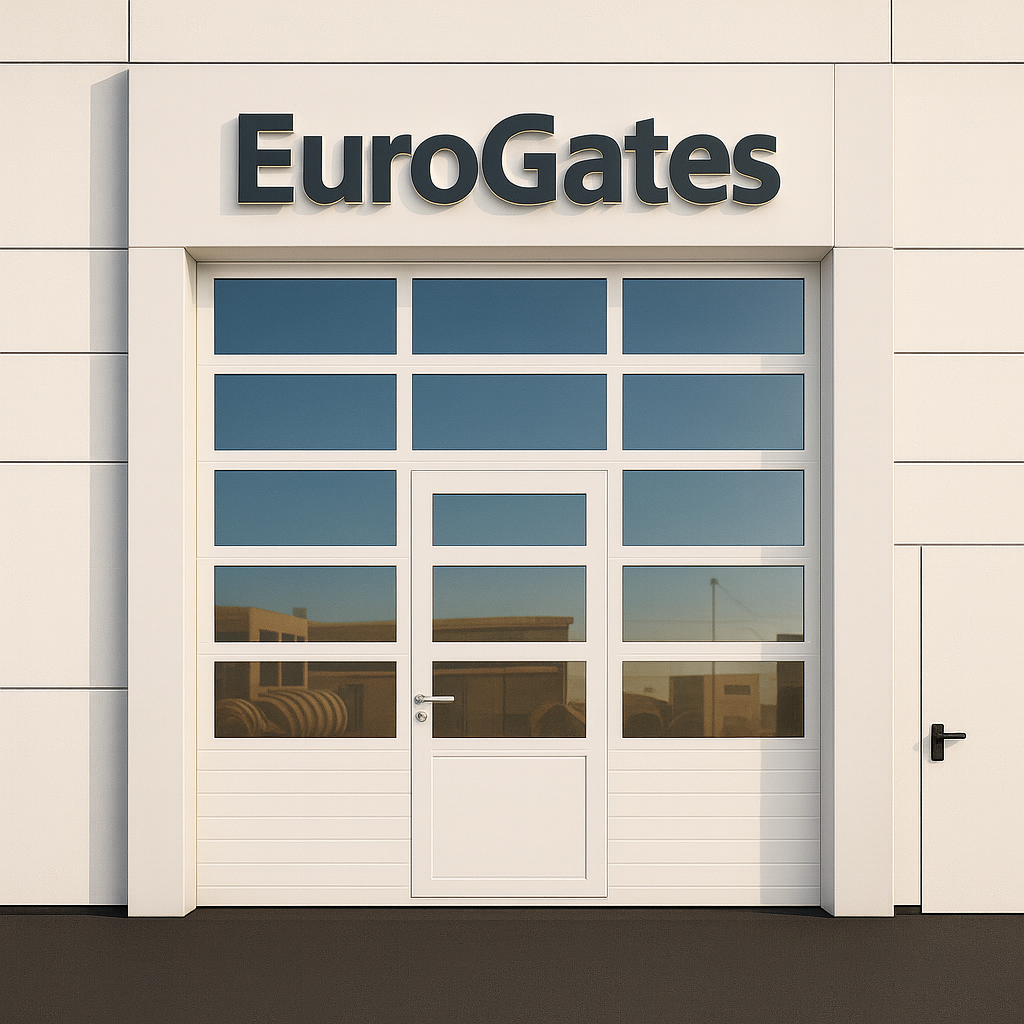 Porte industrielle Vitrée avec portillon